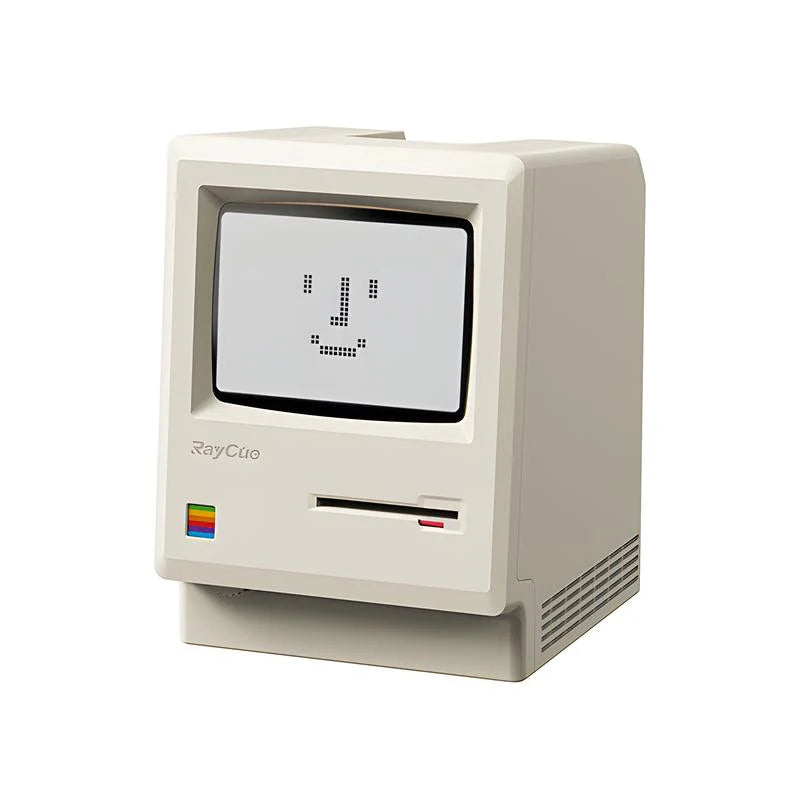 Retro Macintosh Mini Computer Desktop Clock: Unique Birthday Gift for Boyfriend, Table Ornament Decor