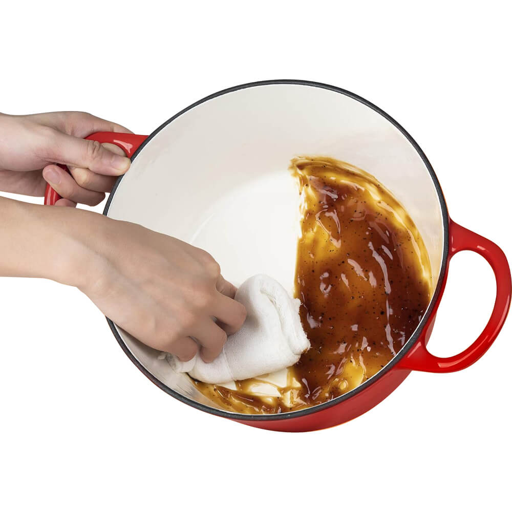 Oala din fonta emailata cu capac, 4 L, rosu