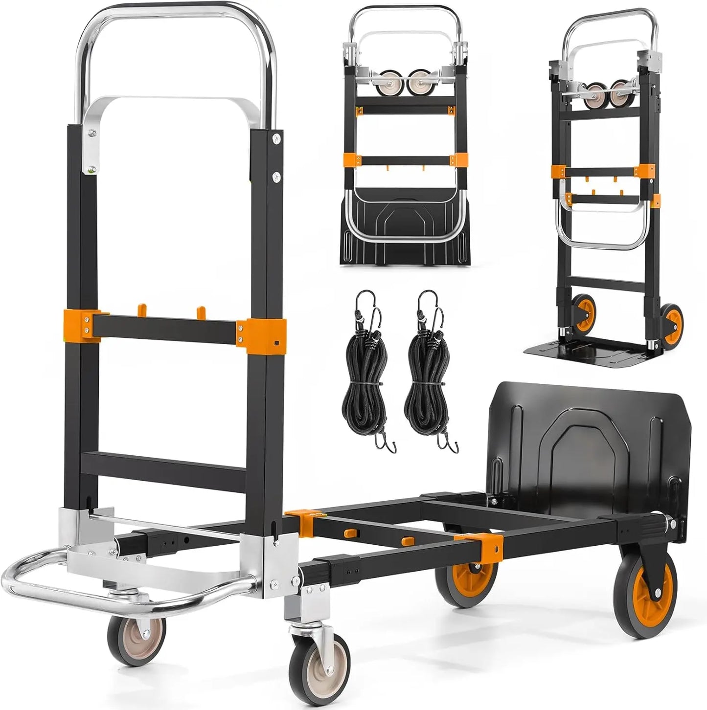 Three-in-one convertible heavy-duty folding trolley wheels