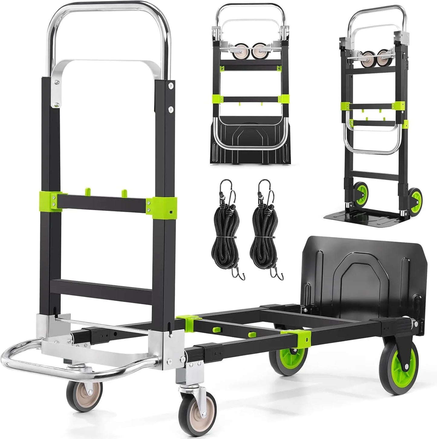 Three-in-one convertible heavy-duty folding trolley wheels