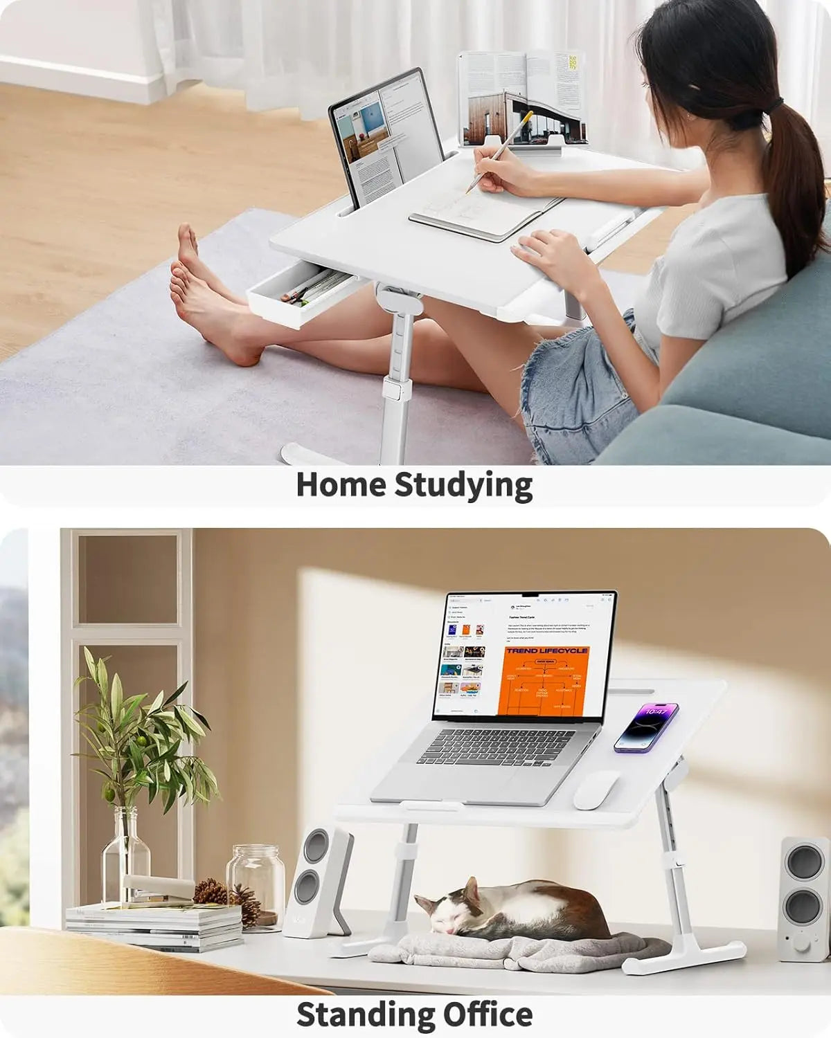 Large adjustable notebook desk, foldable notebook desk