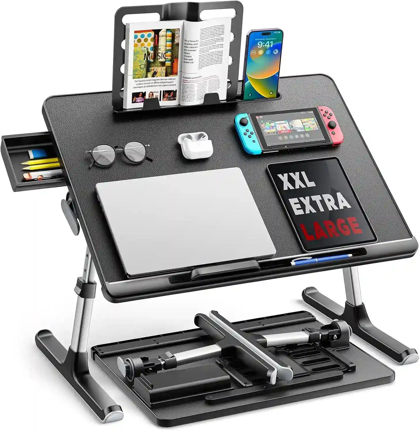 Large adjustable notebook desk, foldable notebook desk