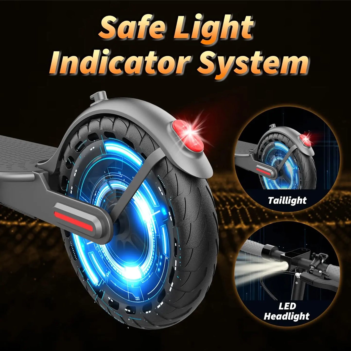 A powerful 350W electric scooter with a maximum speed of 19 miles per hour and a range of 15-19 miles