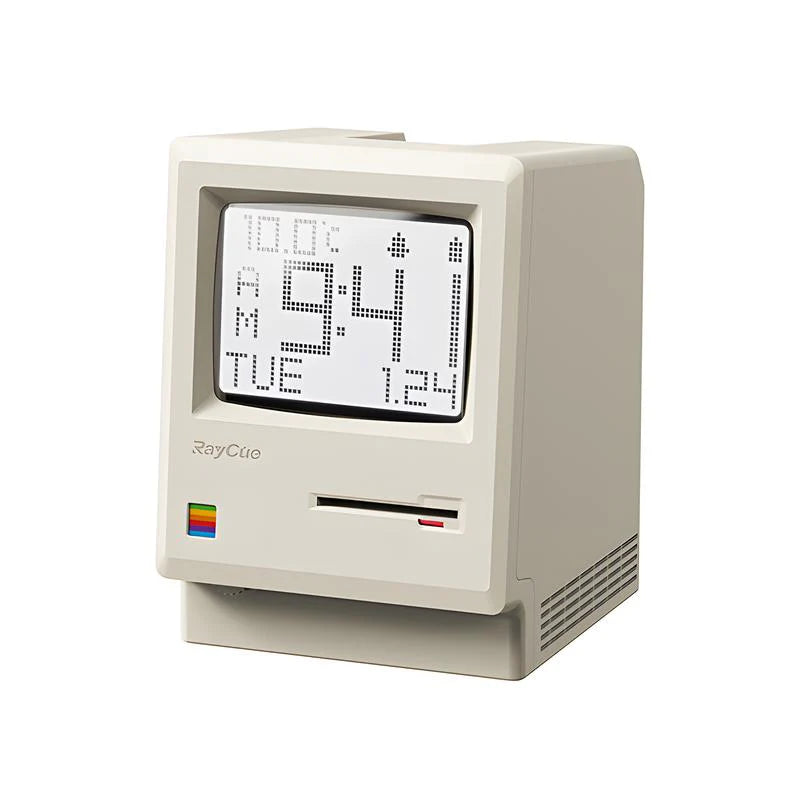 Retro Macintosh Mini Computer Desktop Clock: Unique Birthday Gift for Boyfriend, Table Ornament Decor