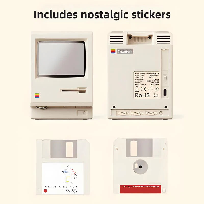 Retro Macintosh Mini Computer Desktop Clock: Unique Birthday Gift for Boyfriend, Table Ornament Decor