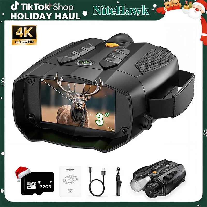 NiteHawk 4K Night Vision Goggles with Compass